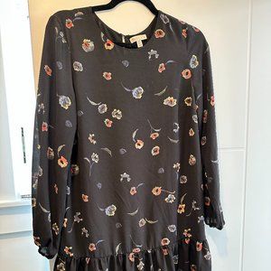 Lila Rose Black Floral Drop Waist Dress